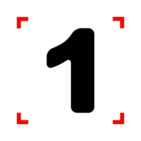 Αριθμό 1 σημείο το πρότυπο στοιχείο σχεδίου. Μαύρη εικόνα σε εστίαση corne — Διανυσματικό Αρχείο