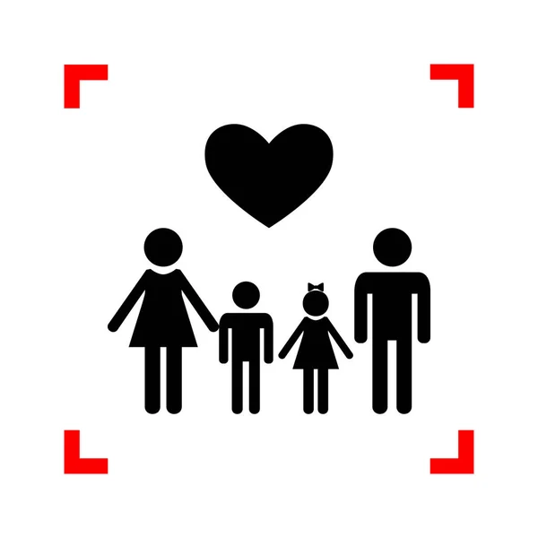 Familie symbool met hart. Man en vrouw worden gehouden childrens h — Stockvector