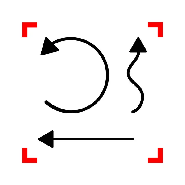 Enkel att gränssnittet pilar svart ikon i fokus hörn på wh — Stock vektor