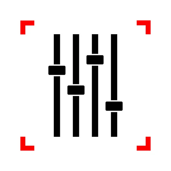 Anpassung Notenzeilenzeichen. schwarzes Symbol in den Fokusecken auf weiß — Stockvektor
