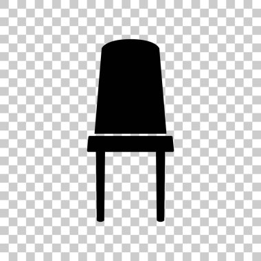 Ofis koltuğu işaret. Saydam arka plan üzerinde siyah simgesi.