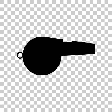 İşareti ıslık. Saydam arka plan üzerinde siyah simgesi.