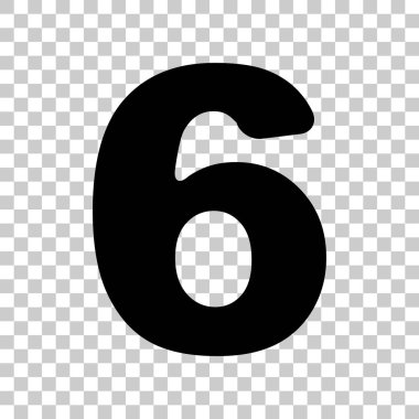 6 numaralı işaret tasarım şablonu öğesi. Şeffaf siyah simgesini