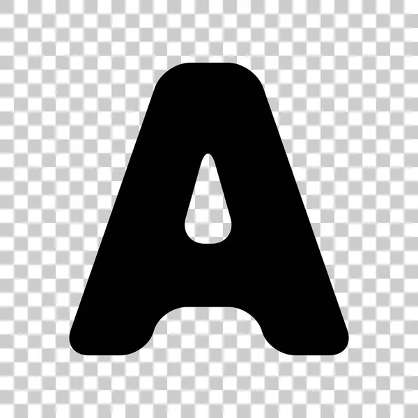 Písmeno A znak design prvek šablony. Černá ikona na transparentní — Stockový vektor