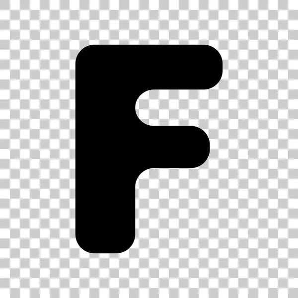 Letra F elemento de plantilla de diseño de signo. Icono negro en transparente — Vector de stock