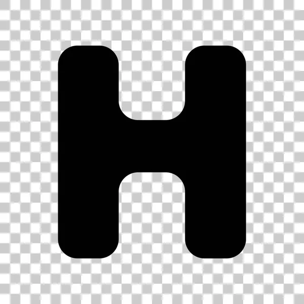 Letter H teken ontwerpen element sjabloon. Zwarte pictogram op transparante — Stockvector