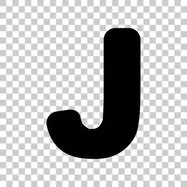 Σύμβολο γράμμα J πρότυπο στοιχείο σχεδίου. Μαύρο διαφανές εικονίδιο — Διανυσματικό Αρχείο