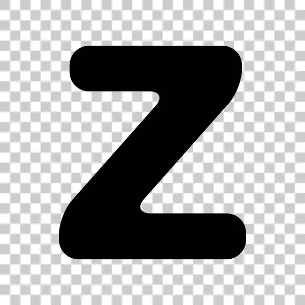 Шаблон шаблона подписи буквы Z. Черная иконка на прозрачной — стоковый вектор