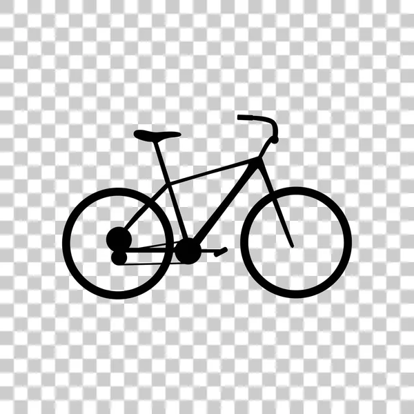 Bicycle, Bike sign. Black icon on transparent background. — Stock Vector