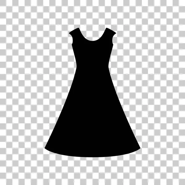 Hermoso signo de vestido largo icono negro sobre fondo transparente . — Vector de stock