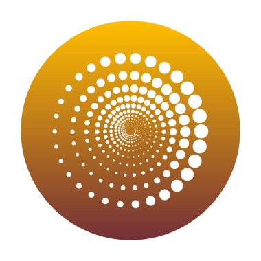 Soyut teknoloji işareti daireler. Altın daire içinde beyaz simgesi