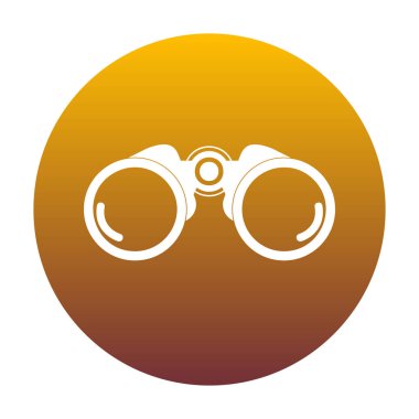 Dürbün işareti illüstrasyon. Altın gr ile daire içinde beyaz simgesi