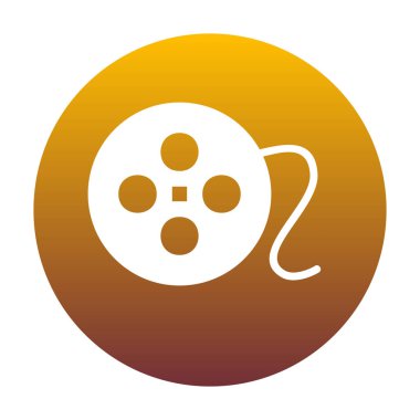Film dairesel işareti. Daire altın gradyan ile beyaz simgesi
