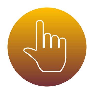 El işareti illüstrasyon. Altın gradien ile daire içinde beyaz simgesi