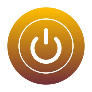 Açık kapalı geçiş işareti. Daire altın gradyan ile beyaz simgesi