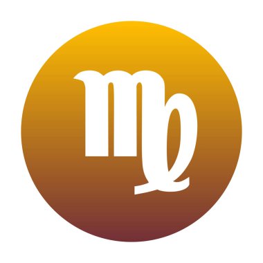 Başak işareti illüstrasyon. Altın gradie ile daire içinde beyaz simgesi