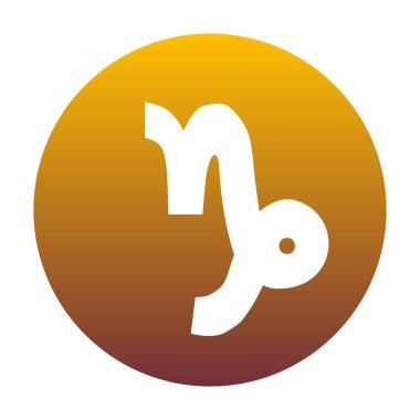 Oğlak işaret illüstrasyon. Altın gr ile daire içinde beyaz simgesi