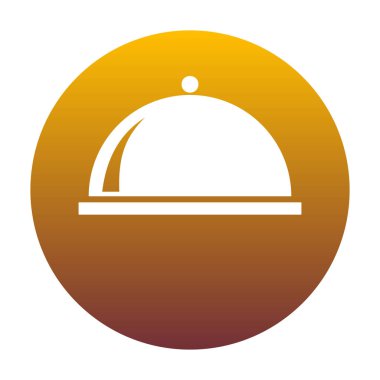 Sunucu oturum illüstrasyon. Altın gradi ile daire içinde beyaz simgesi