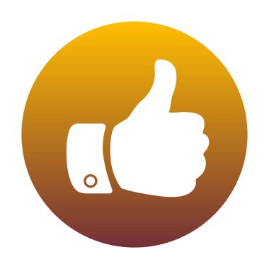 El işareti illüstrasyon. Altın gradien ile daire içinde beyaz simgesi