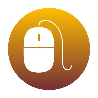 Fare işareti illüstrasyon. Altın gradie ile daire içinde beyaz simgesi