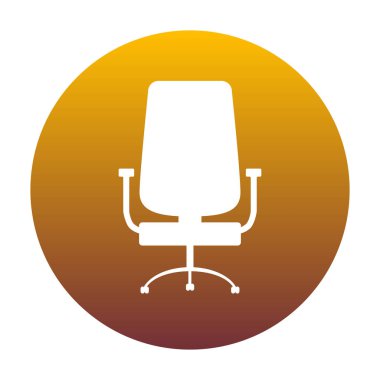 Ofis koltuğu işaret. Daire altın gradyan ile beyaz simgesi