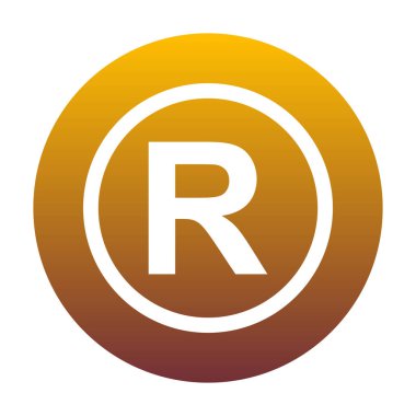 Kayıtlı ticari marka işareti. Altın grad ile daire içinde beyaz simgesi