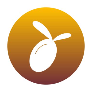 Zeytin işareti illüstrasyon. Altın gradie ile daire içinde beyaz simgesi