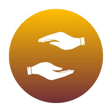 El işareti illüstrasyon. Altın gradien ile daire içinde beyaz simgesi