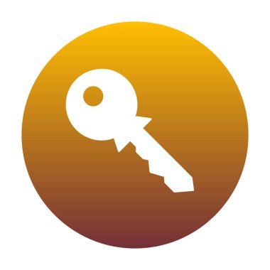 Anahtar işareti illüstrasyon. Altın gradyan ile daire içinde beyaz simgesi