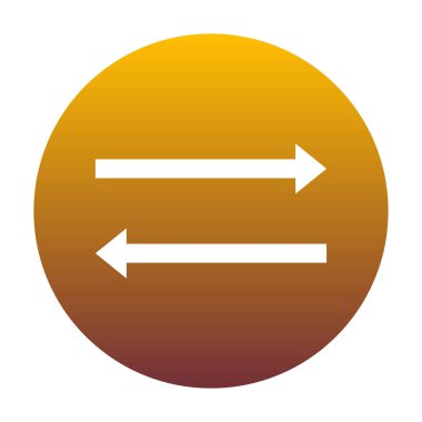 Ok basit kayıt. Daire altın gradyan ile beyaz simgesi