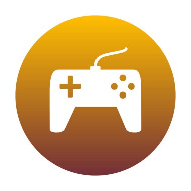 Oyun çubuğu basit kayıt. Altın gradyan ile daire içinde beyaz simgesi