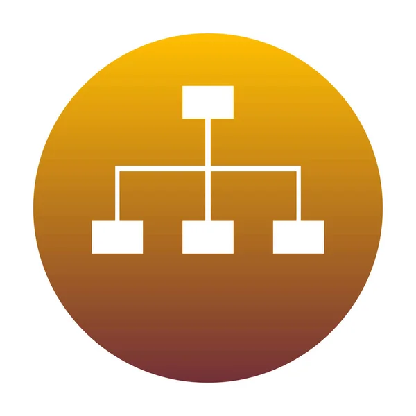 Plano del sitio. Icono blanco en círculo con gradiente dorado como espalda — Archivo Imágenes Vectoriales