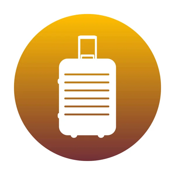 Illustration des panneaux de bagages. Icône blanche en cercle avec diplôme d'or — Image vectorielle