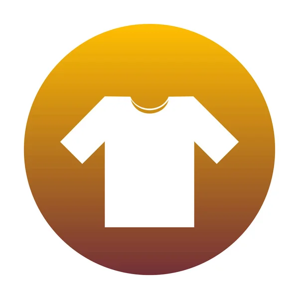 Tričko znak ilustrace. Bílá ikona v kruhu s golden grad — Stockový vektor