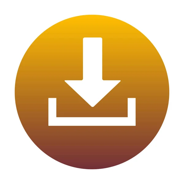 Download ilustração sinal. Ícone branco em círculo com gra dourada — Vetor de Stock