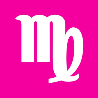 Başak işareti illüstrasyon. Pembe arka plan beyaz simgesini.