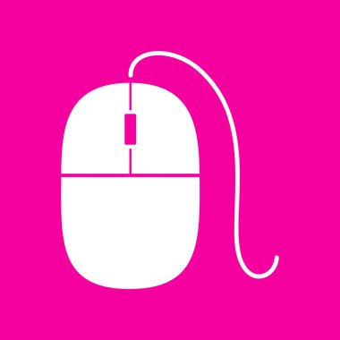 Fare işareti illüstrasyon. Pembe arka plan beyaz simgesini.