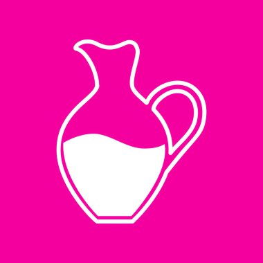 Amfora işareti. Pembe arka plan beyaz simgesini.