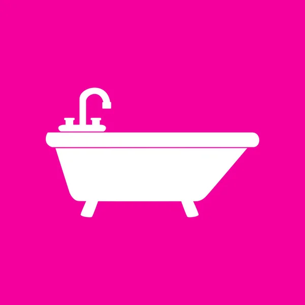 Bañera signo ilustración. Icono blanco en el fondo magenta . — Archivo Imágenes Vectoriales