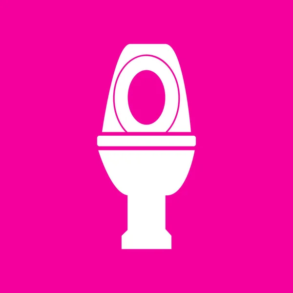 Toaletní znamení ilustrace. Bílá ikona v purpurové pozadí. — Stockový vektor