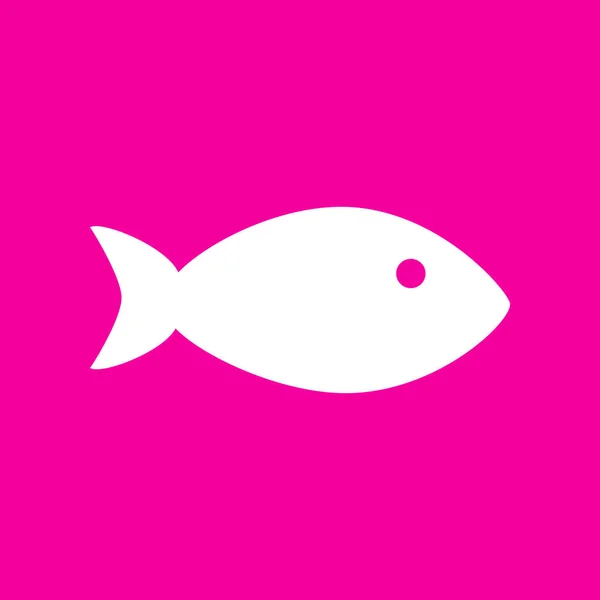 Fish sign illustration. White icon at magenta background. — Stock Vector