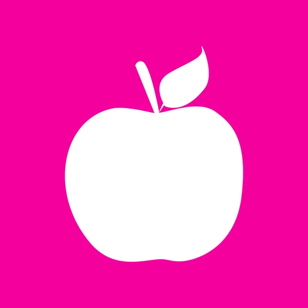 Illustration de panneau Apple. Icône blanche sur fond magenta . — Image vectorielle