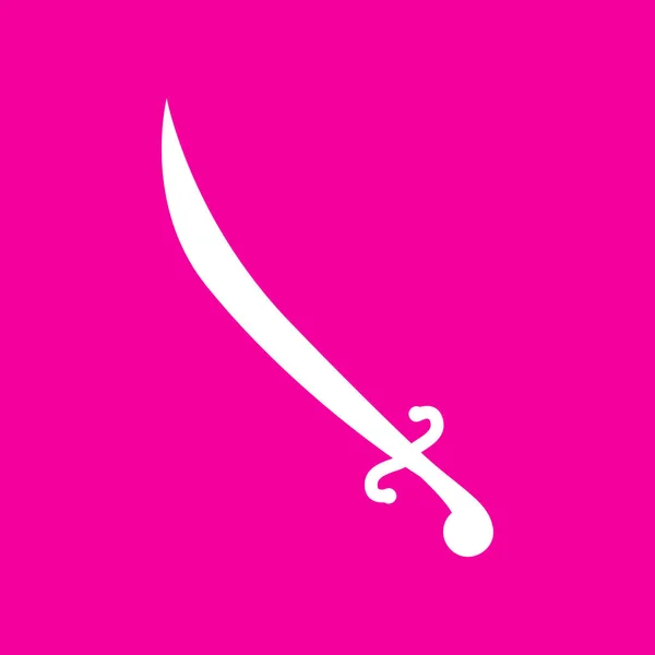 Illustration de signe d'épée. Icône blanche sur fond magenta . — Image vectorielle