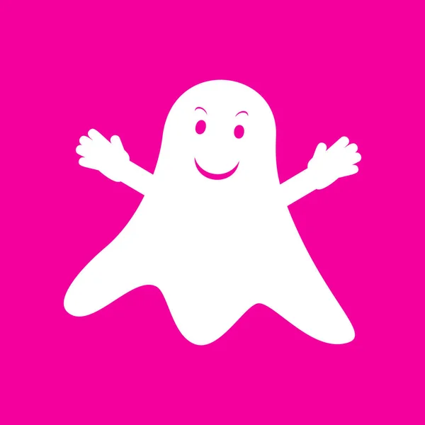 Ghost isolated sign. White icon at magenta background. — Stock Vector