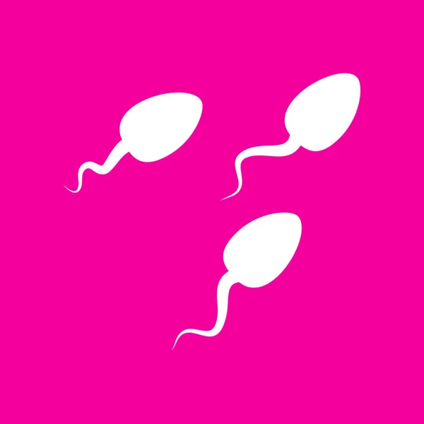 Ilustração do sinal do esperma. Ícone branco no fundo magenta . —  Vetores de Stock