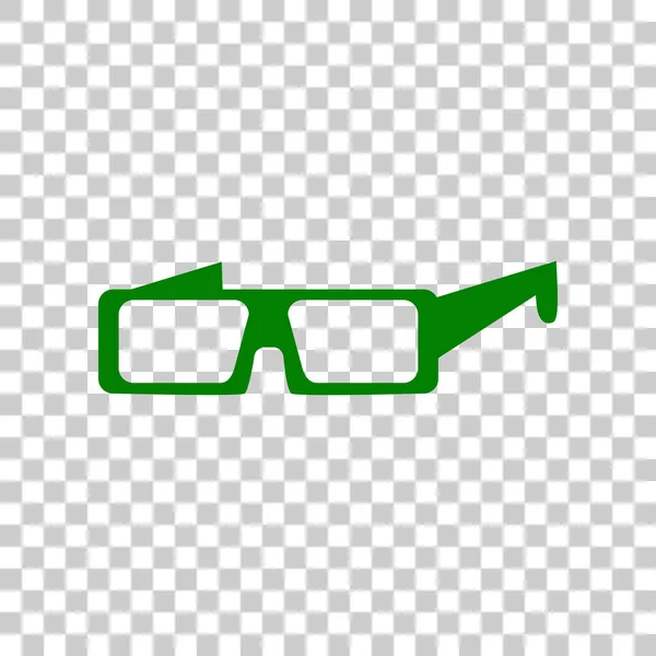 Modern üveg jele. Sötét zöld ikon-ra átlátszó háttér. — Stock Vector