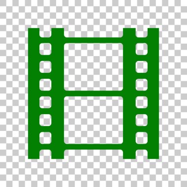 Film iz reel. Saydam arka plan üzerinde koyu yeşil simge.