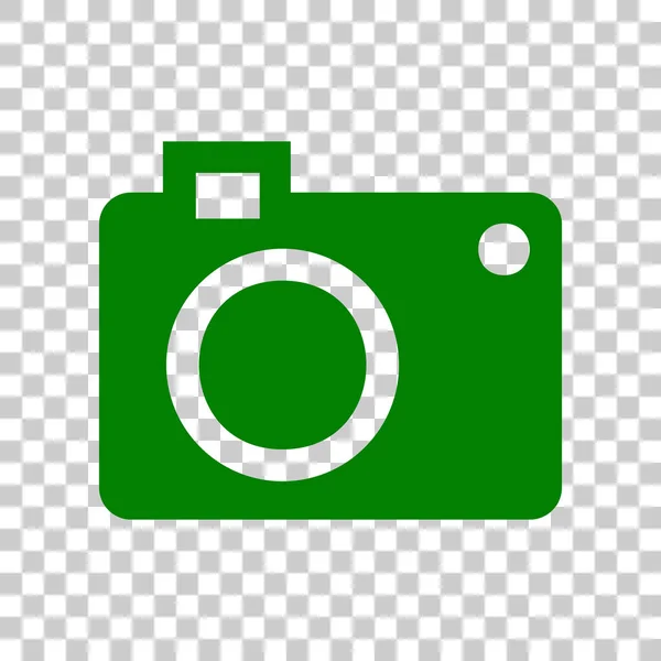Digitális fényképezőgép jele. Sötét zöld ikon-ra átlátszó háttér. — Stock Vector