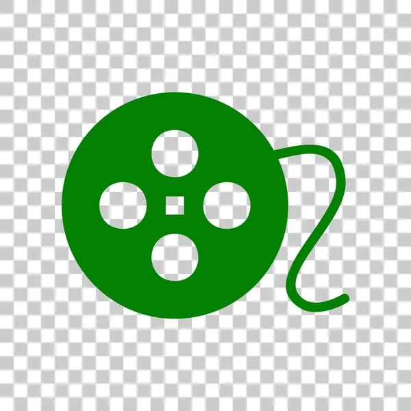 Film kör alakú jel. Sötét zöld ikon-ra átlátszó háttér. — Stock Vector