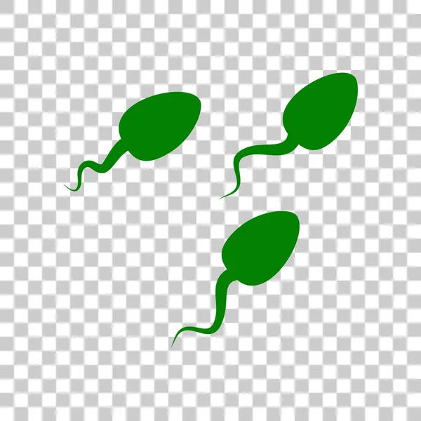 Ilustração do sinal do esperma. Ícone verde escuro no fundo transparente . —  Vetores de Stock